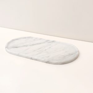 Taca, podstawka z marmuru Bianco Carrara 24x12cm