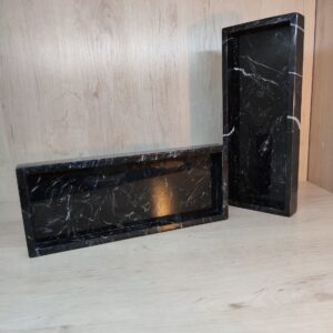 Nero Marquina marble tray 30x12cm