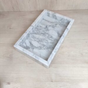 Bandeja de mármol Bianco Carrara 25x16cm
