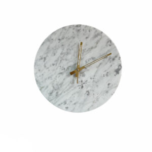 Reloj de pared de mármol Bianco Carrara, 30 cm.