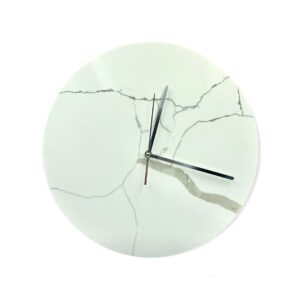 Zegar ścienny z konglomeratu kwarcowego 40cm biały