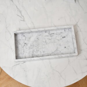 Taca z marmuru Bianco Carrara 30cm x 15cm x 4cm szara