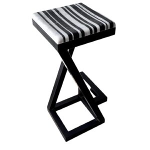 Krzesło hoker LOFT z siedziskiem marmur biało czarny