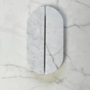 Uchwyt meblowy z marmuru Bianco Carrara 16cm