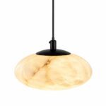 Lampa z alabastru Elara z eliptycznym kloszem
