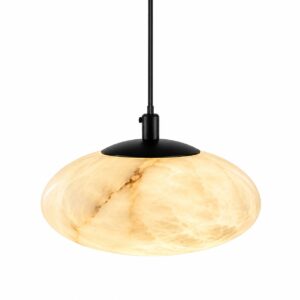 Lampa z alabastru Elara z eliptycznym kloszem